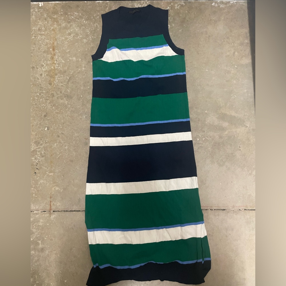 BANANA REPUBLIC SZ M Striped Green and Black Dress